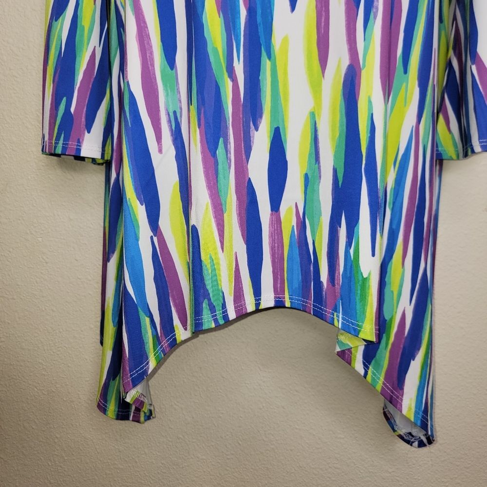 Slinky Brand Nwot Sharkbite hem knit tunic top size Medium - Picture 3 of 7